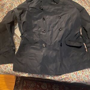 Diesel Men's Black Double-Breasted Trench Coat